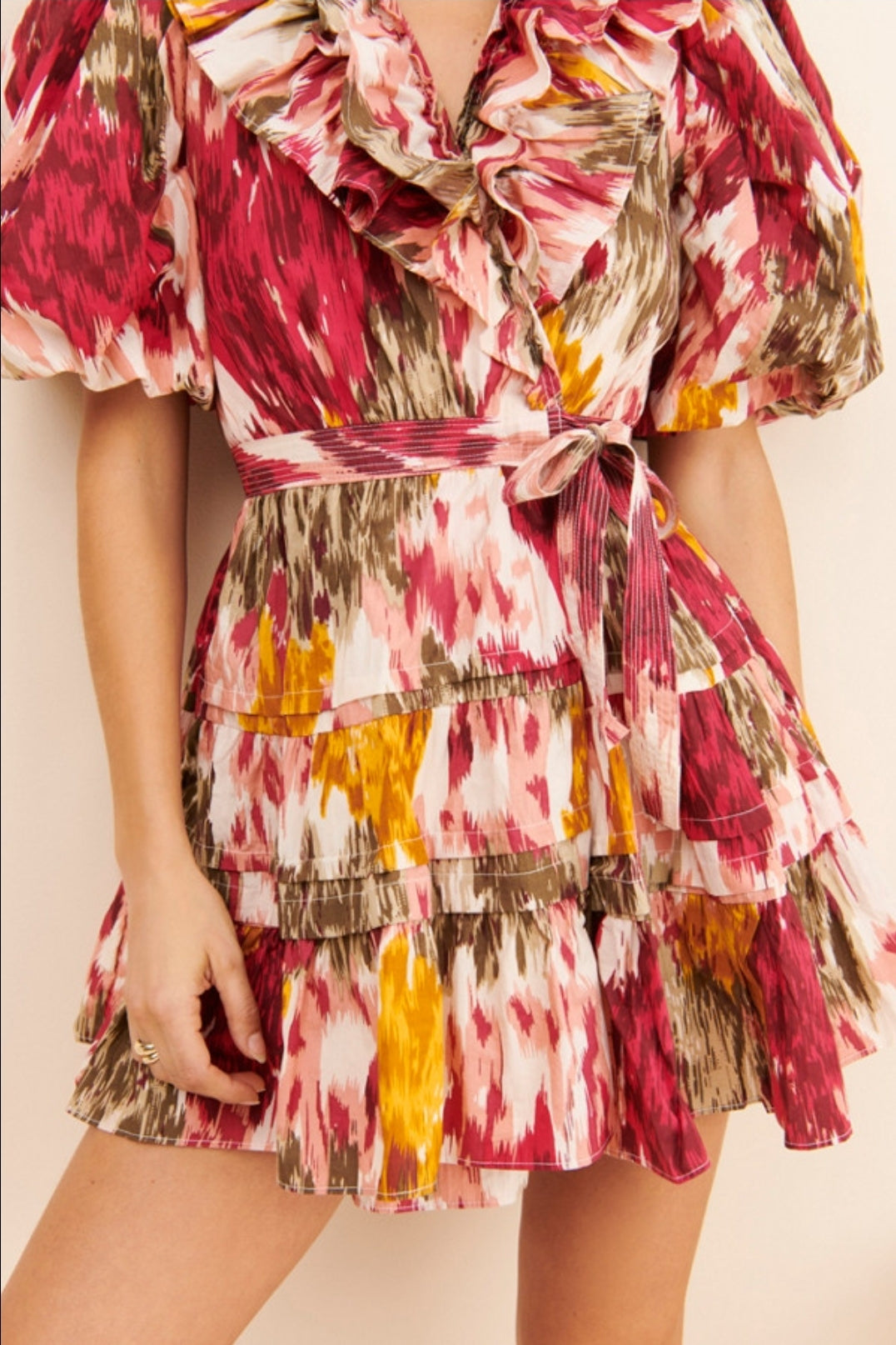 Love the Label Ruffled Wrap Mini