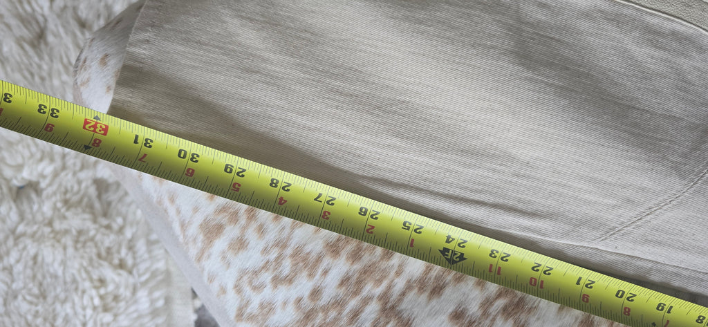 Polo Ralph Lauren cream leather and denim jeans