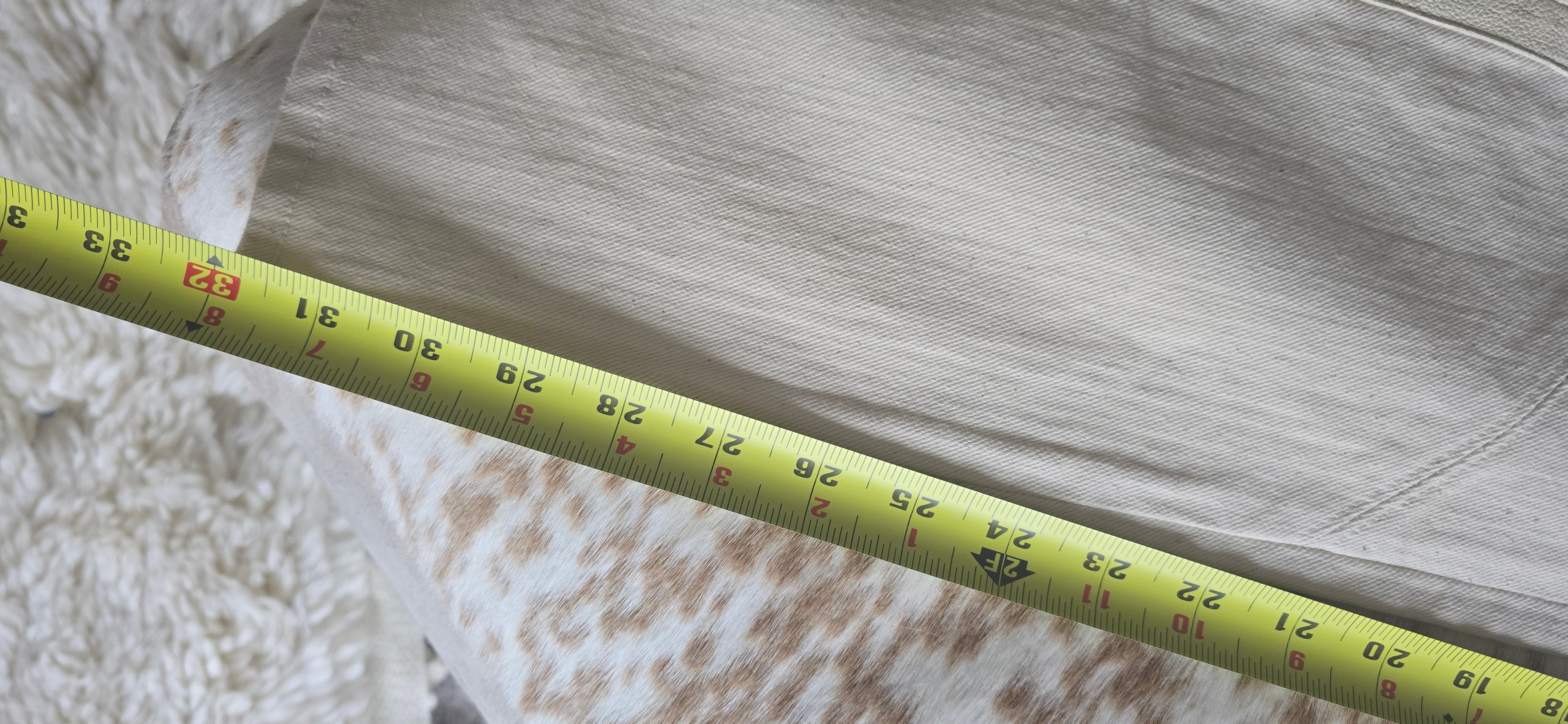 Polo Ralph Lauren cream leather and denim jeans