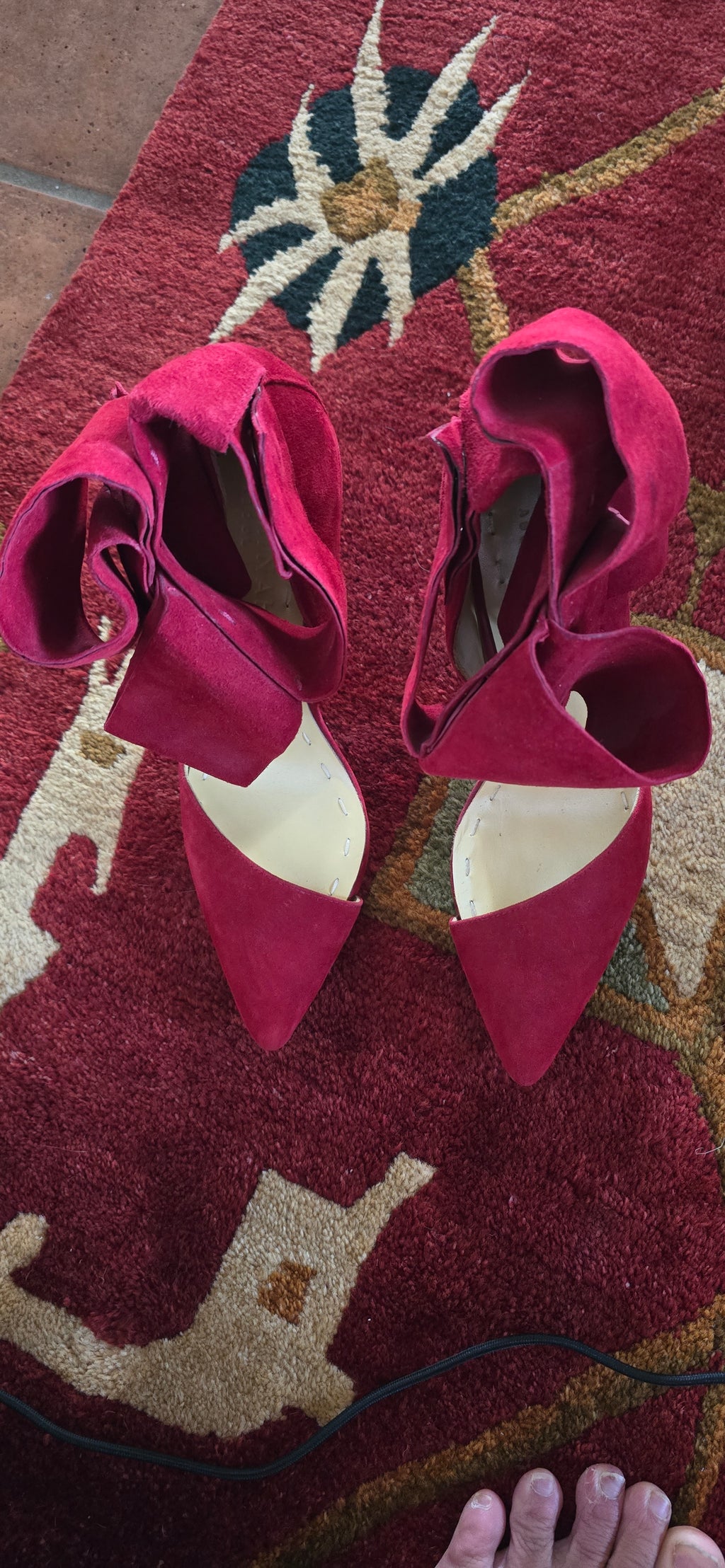 Aminah Abdul Jillil Suede Bow Accents Stilettos