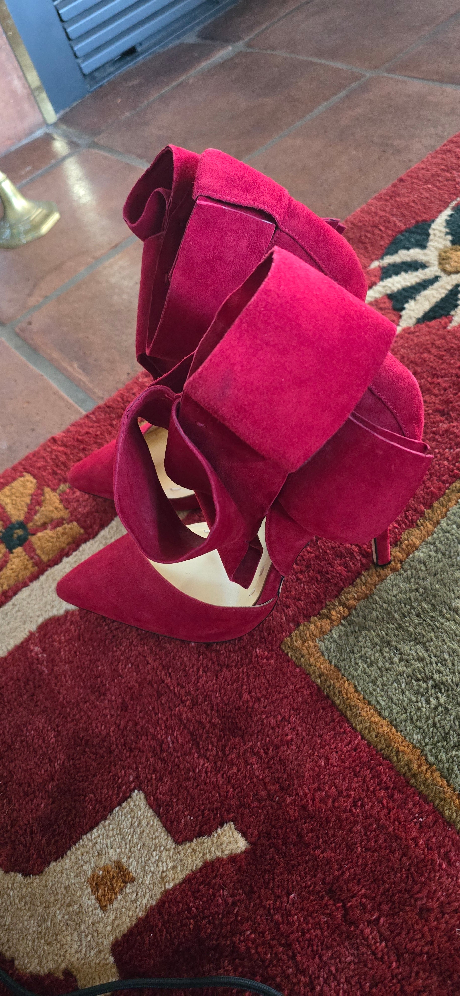 Aminah Abdul Jillil Suede Bow Accents Stilettos