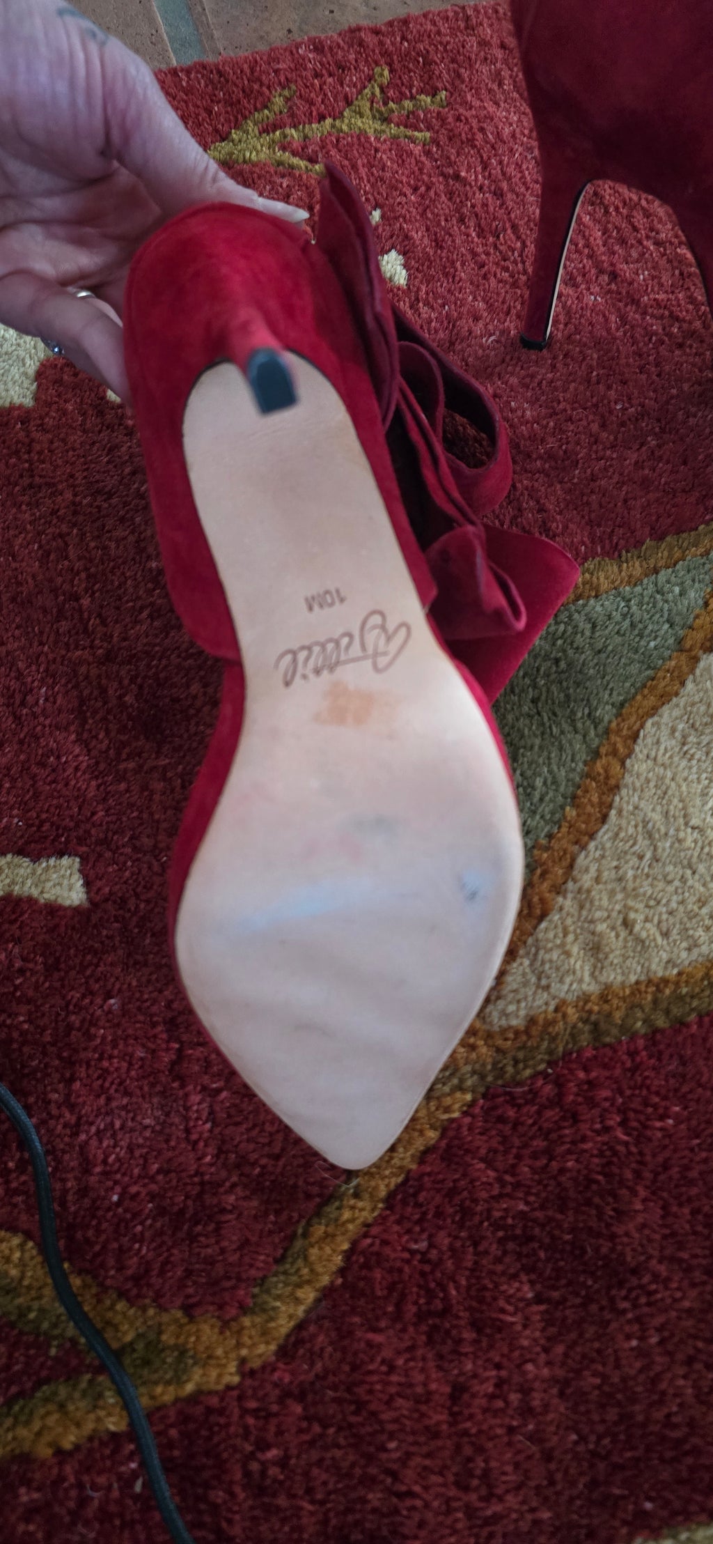 Aminah Abdul Jillil Suede Bow Accents Stilettos