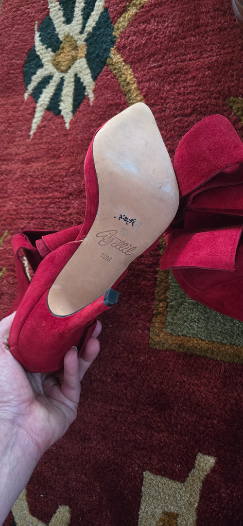 Aminah Abdul Jillil Suede Bow Accents Stilettos