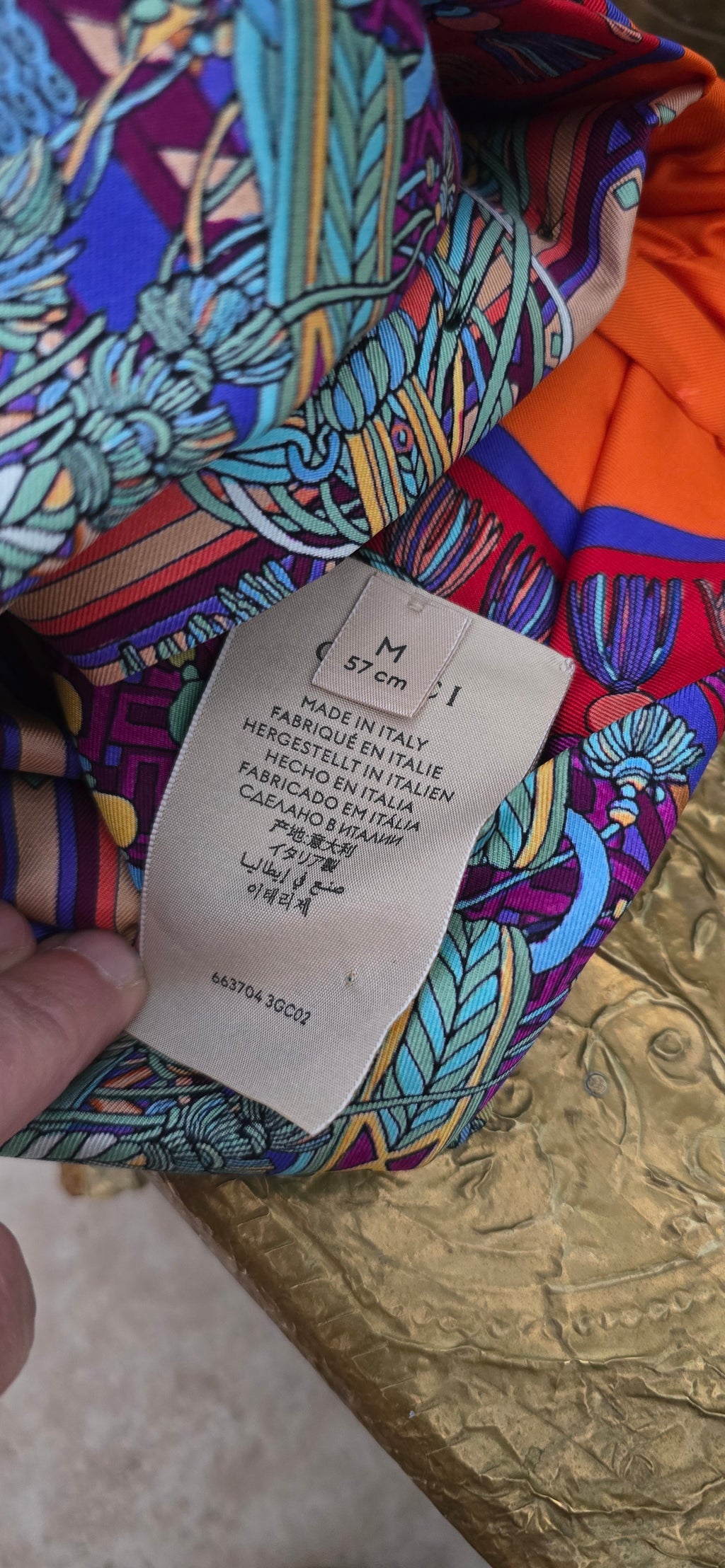 Gucci Tassel and Chain Print Headband in Pink Silk