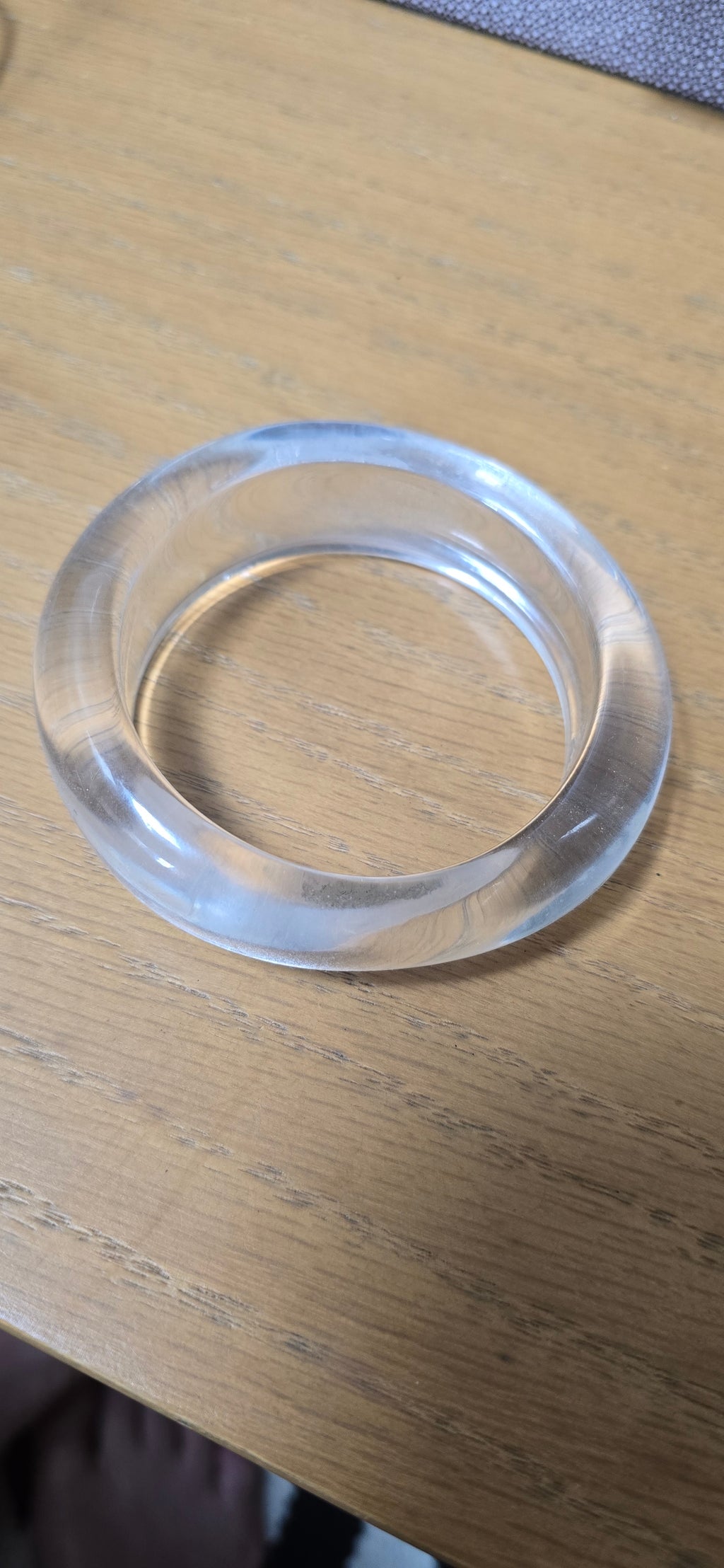 Vintage Large Clear Lucite Bakelite Mid Century Modern Space Age Bangle Bracelet