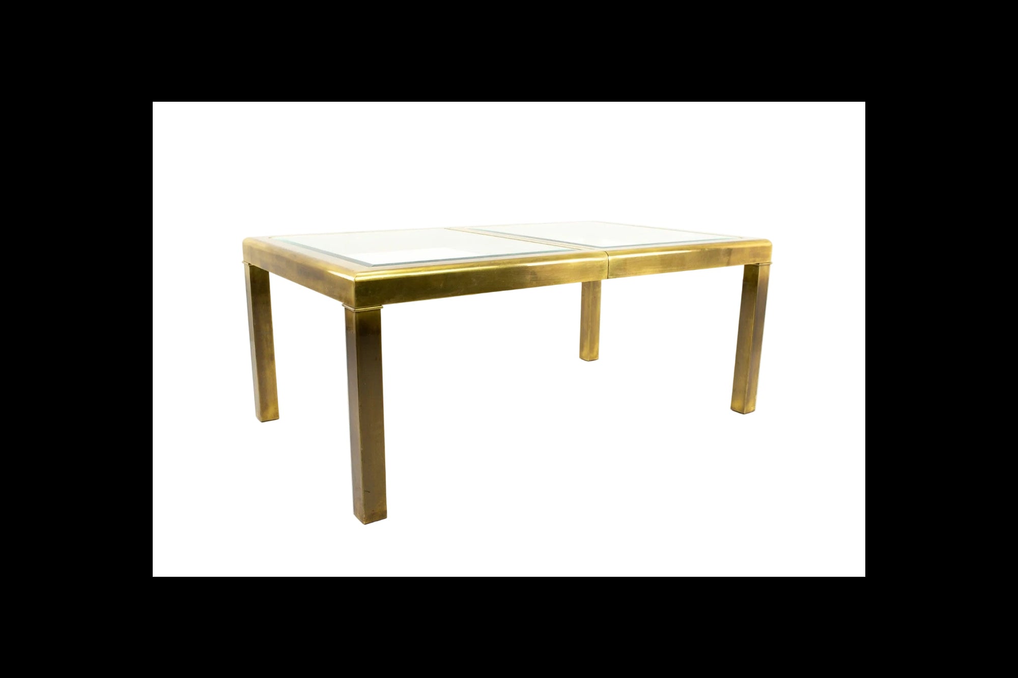 Mastercraft Mid Century Brass Expanding Dining Table