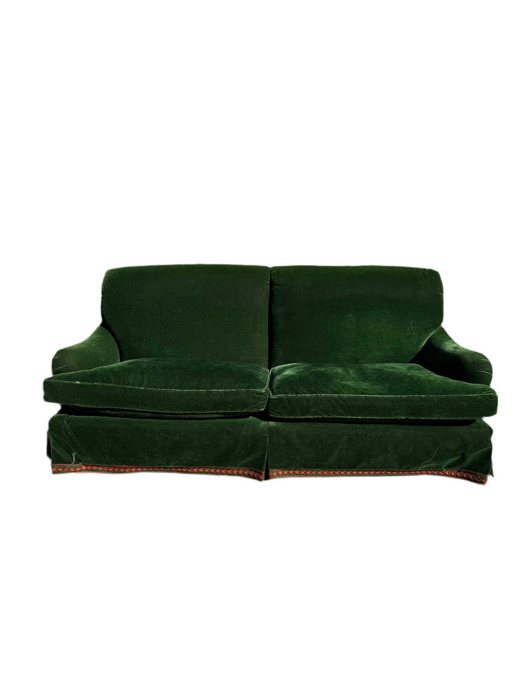 Custom Velvet Mohair Green Sofa