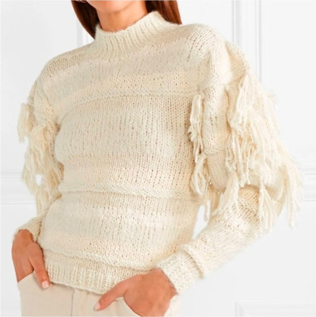 Ulla Johnson Delma Fringe Alpaca Pullover Sweater