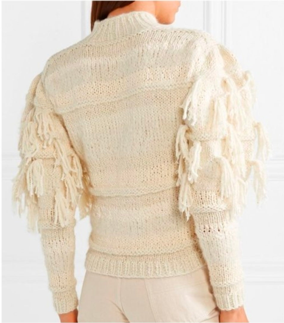 Ulla Johnson Delma Fringe Alpaca Pullover Sweater