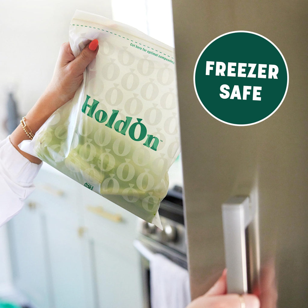 Zipseal Gallon Bags - Compostable, PFOA-Free, BPA-Free, Food-Safe Zip Seal Food Storage Bags/Freezer-Safe Gallon Bags With Secure Seal for Home & Travel (2-pack, 50 bags total)