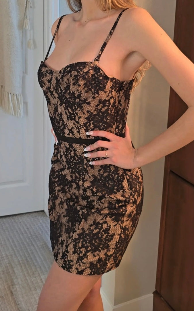 Haute Hippie Black Nude Lace dress