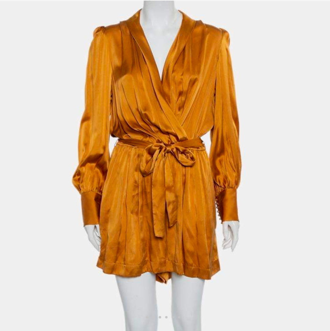 Zimmermann Gold Satin Faux Wrap