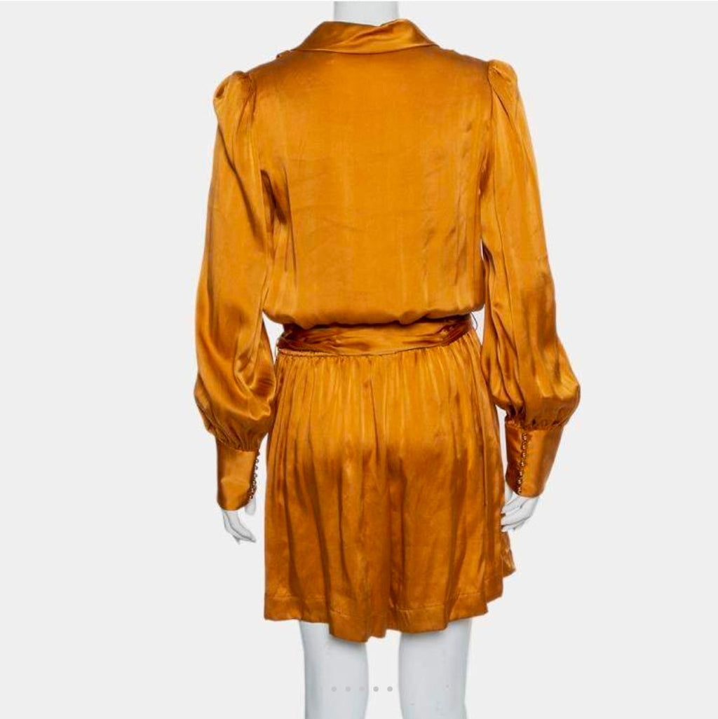 Zimmermann Gold Satin Faux Wrap