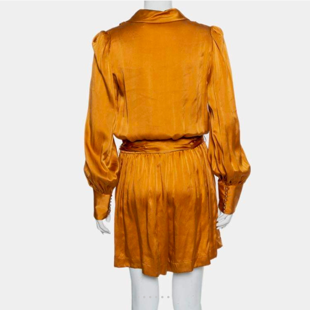 Zimmermann Gold Satin Faux Wrap
