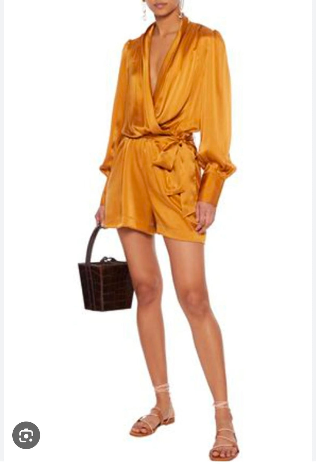 Zimmermann Gold Satin Faux Wrap
