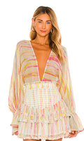 Hemant and Nandita Ann Bodysuit and Skirt in Multicolor Tie Dye