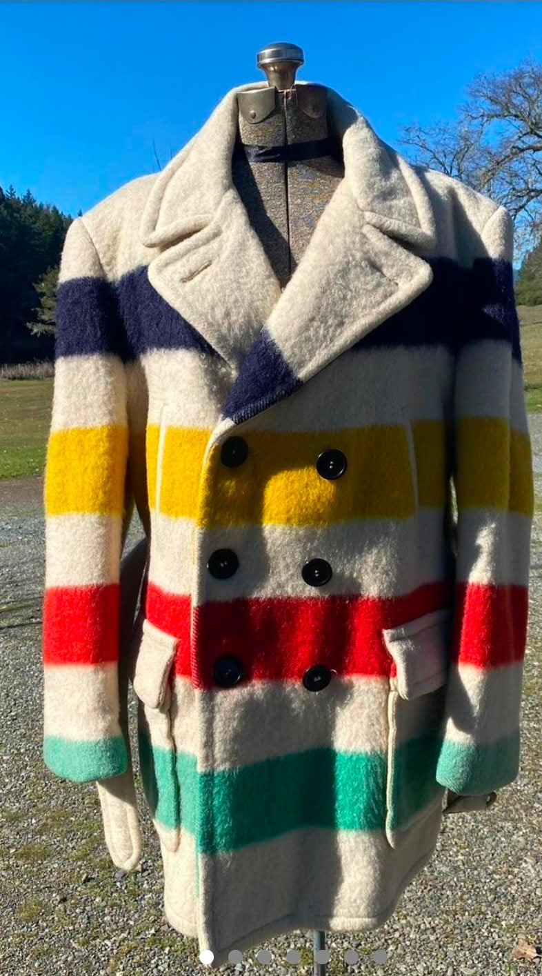 40's Hudson's Bay double breasted blanket coat