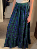 Taffeta plaid maxi skirt