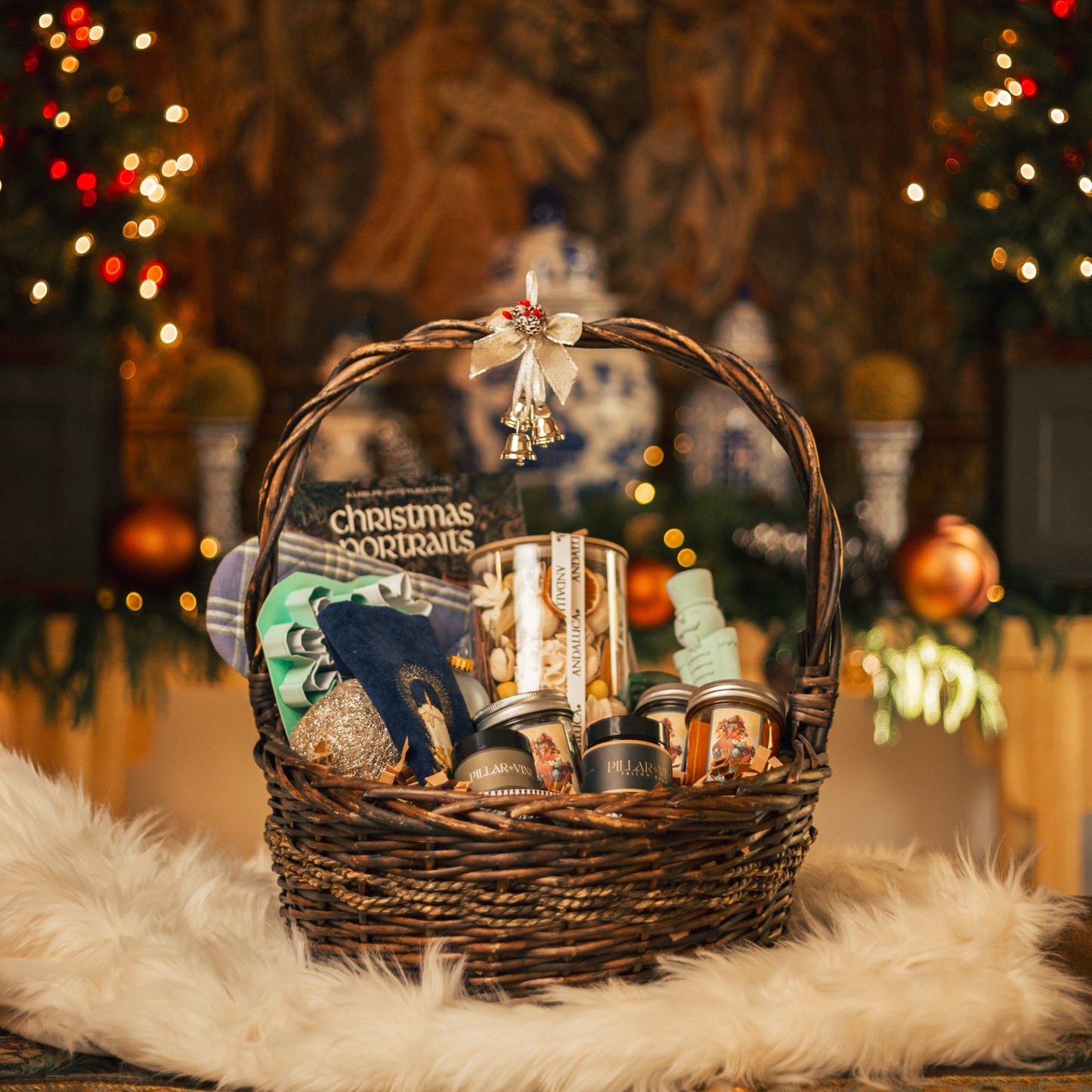 CUSTOM Large One-Of-A-Kind Vintage Holiday Gift Basket