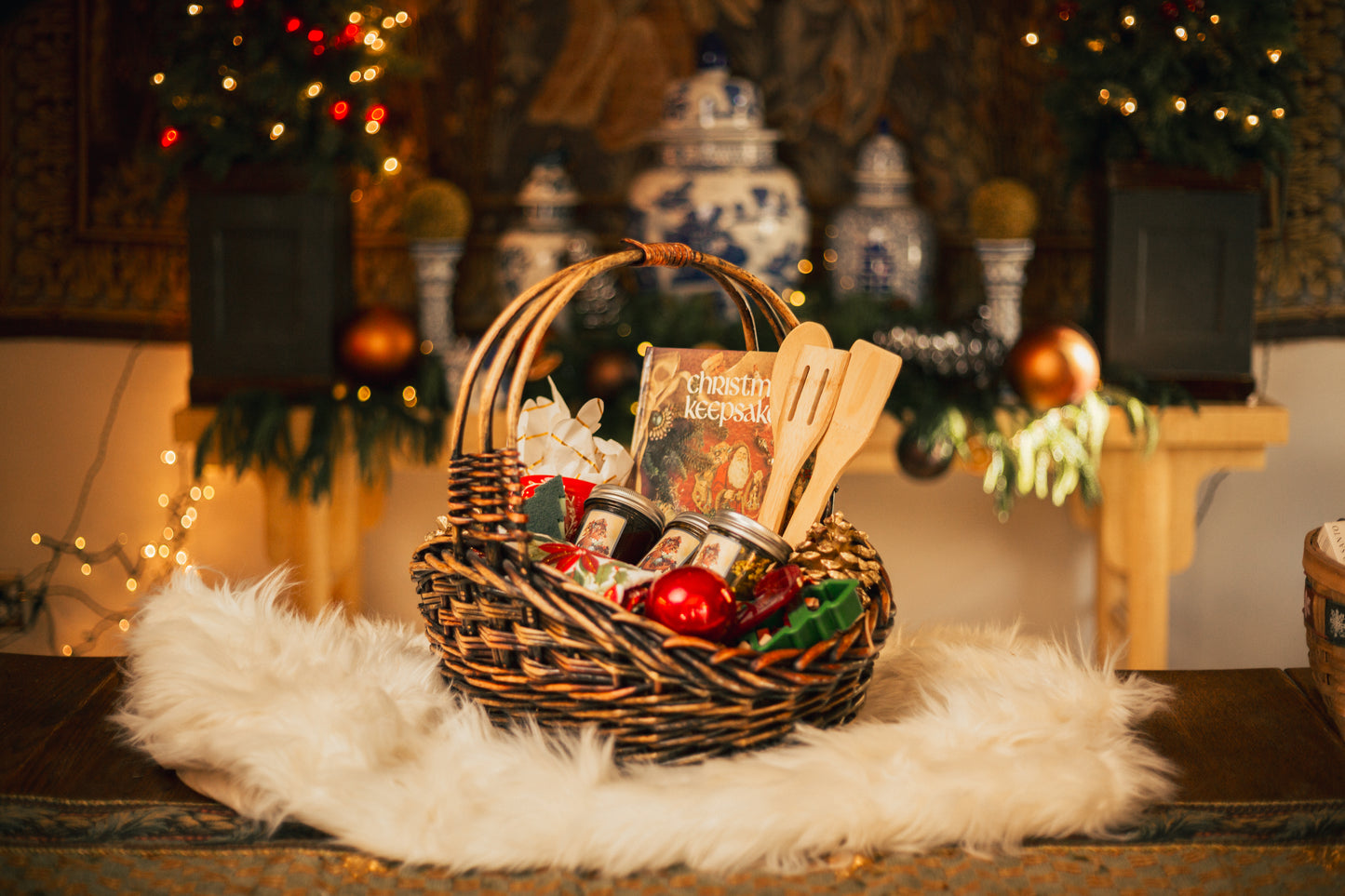 CUSTOM Large One-Of-A-Kind Vintage Holiday Gift Basket