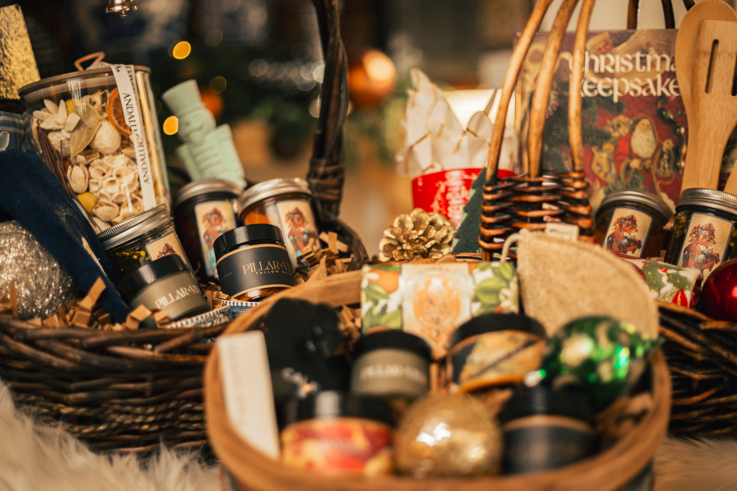 CUSTOM Large One-Of-A-Kind Vintage Holiday Gift Basket