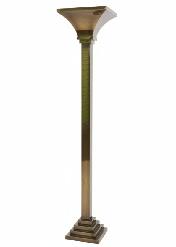 Solid Brass Mid-Century Torchiere Floor Lamp