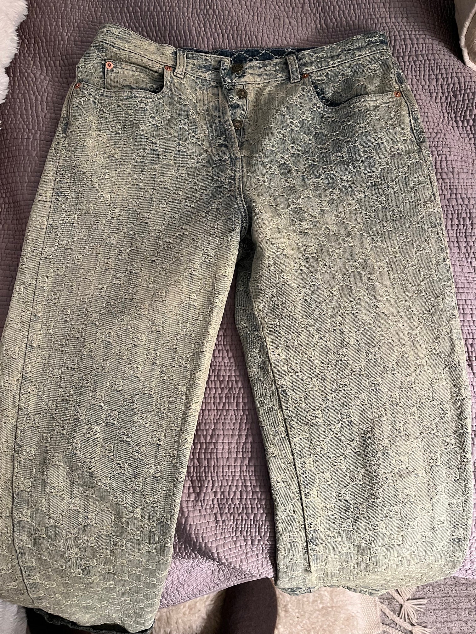 GUCCI Straight Leg Logo Jeans