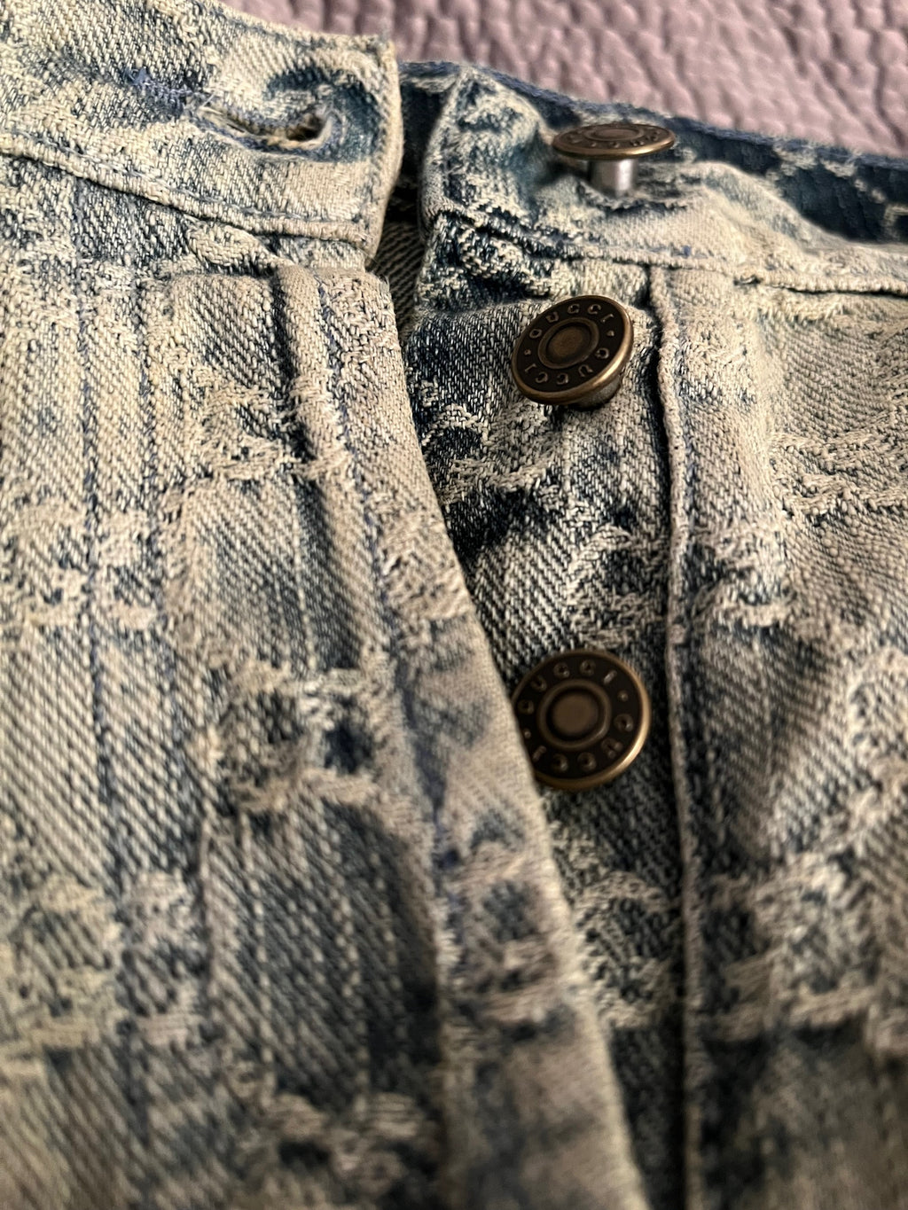 GUCCI Straight Leg Logo Jeans