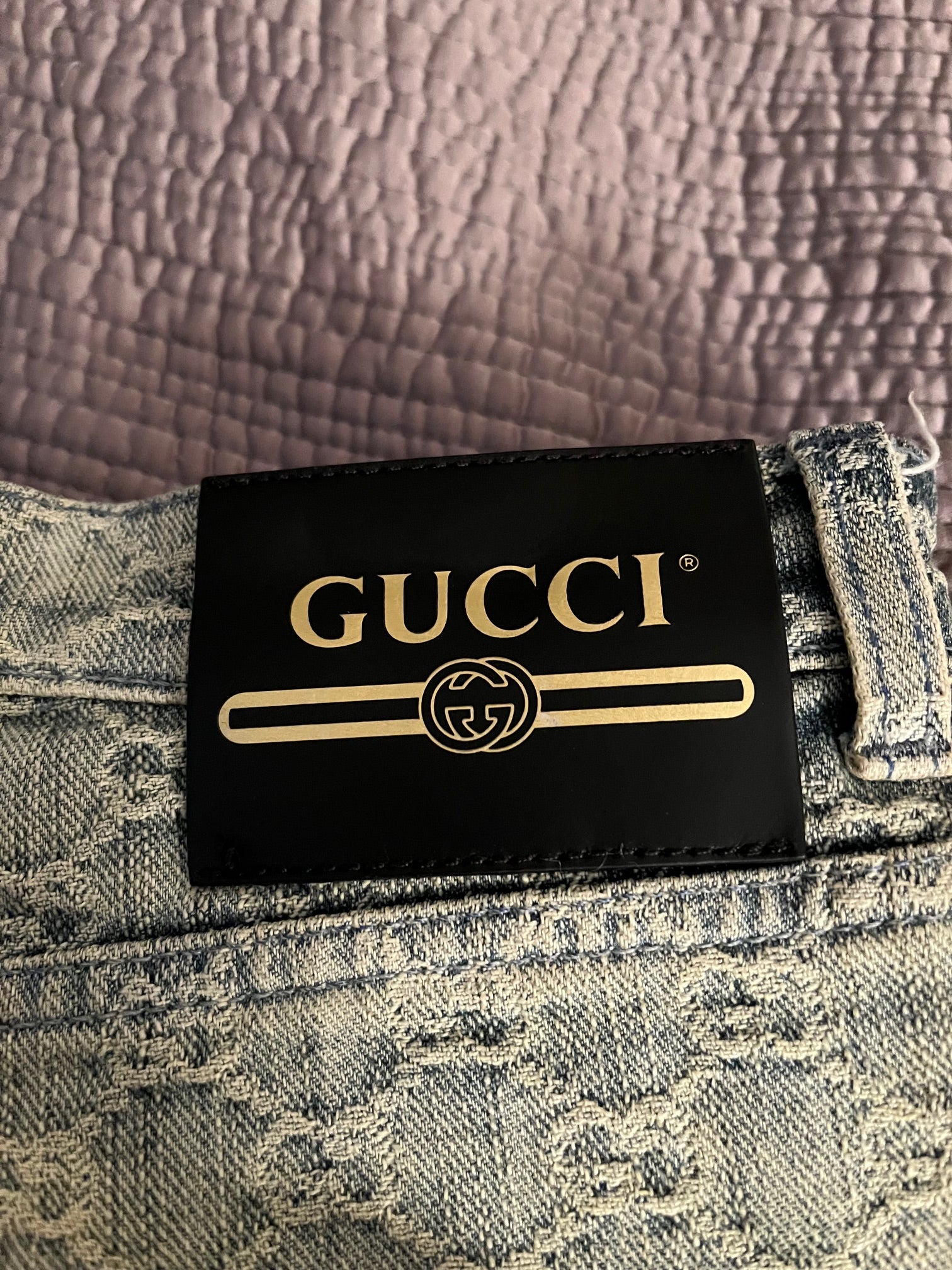 GUCCI Straight Leg Logo Jeans