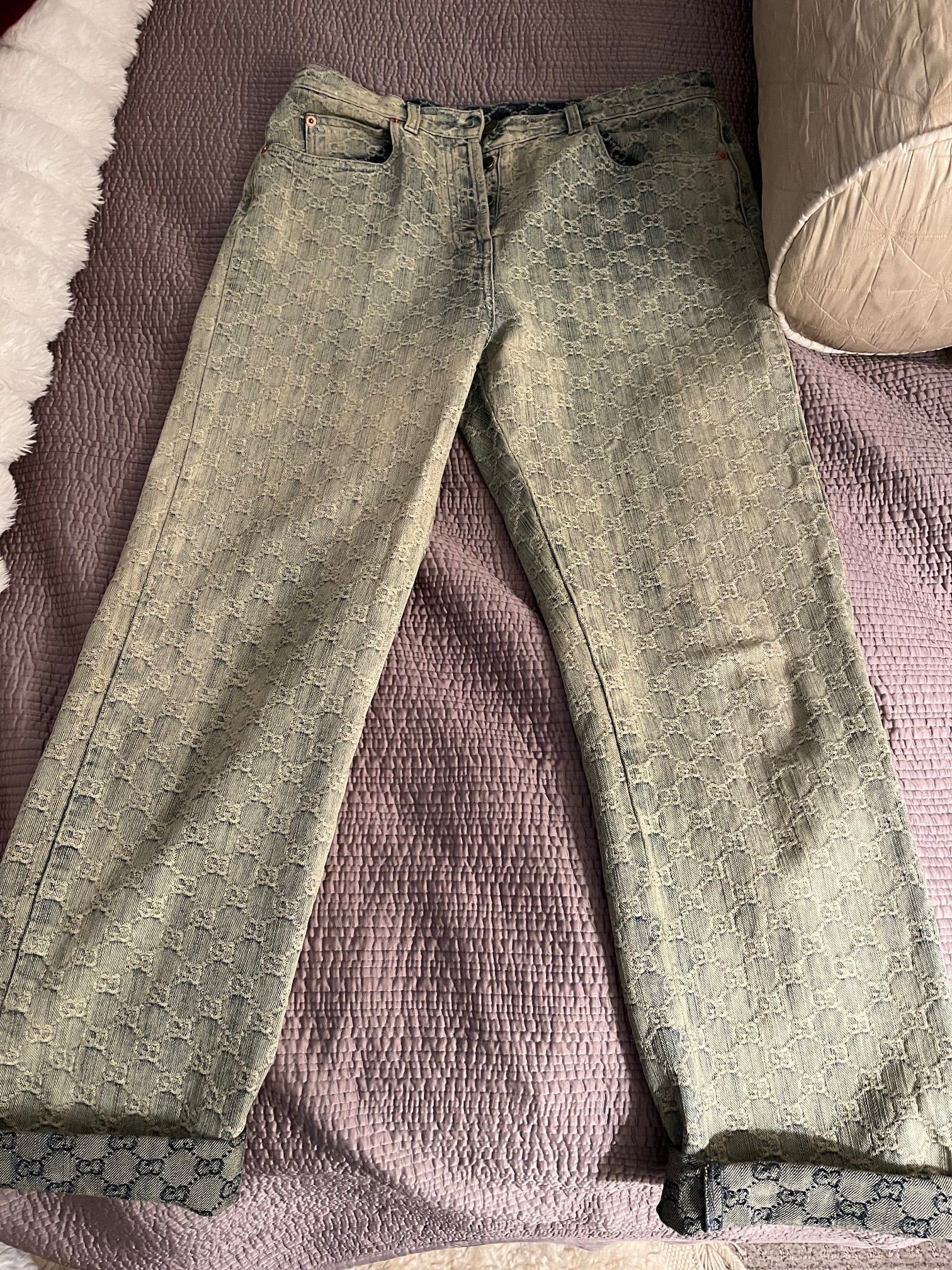 GUCCI Straight Leg Logo Jeans