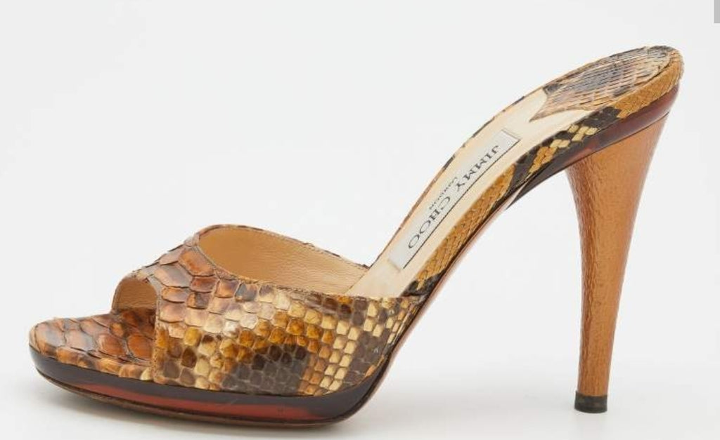 JIMMY CHOO WOMEN OPEN TOE HIGH HEEL MULES