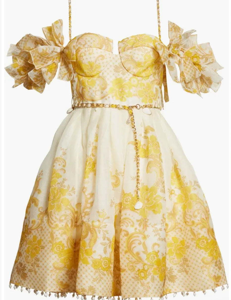 Zimmermann Postcard Bow Sleeve Dress
