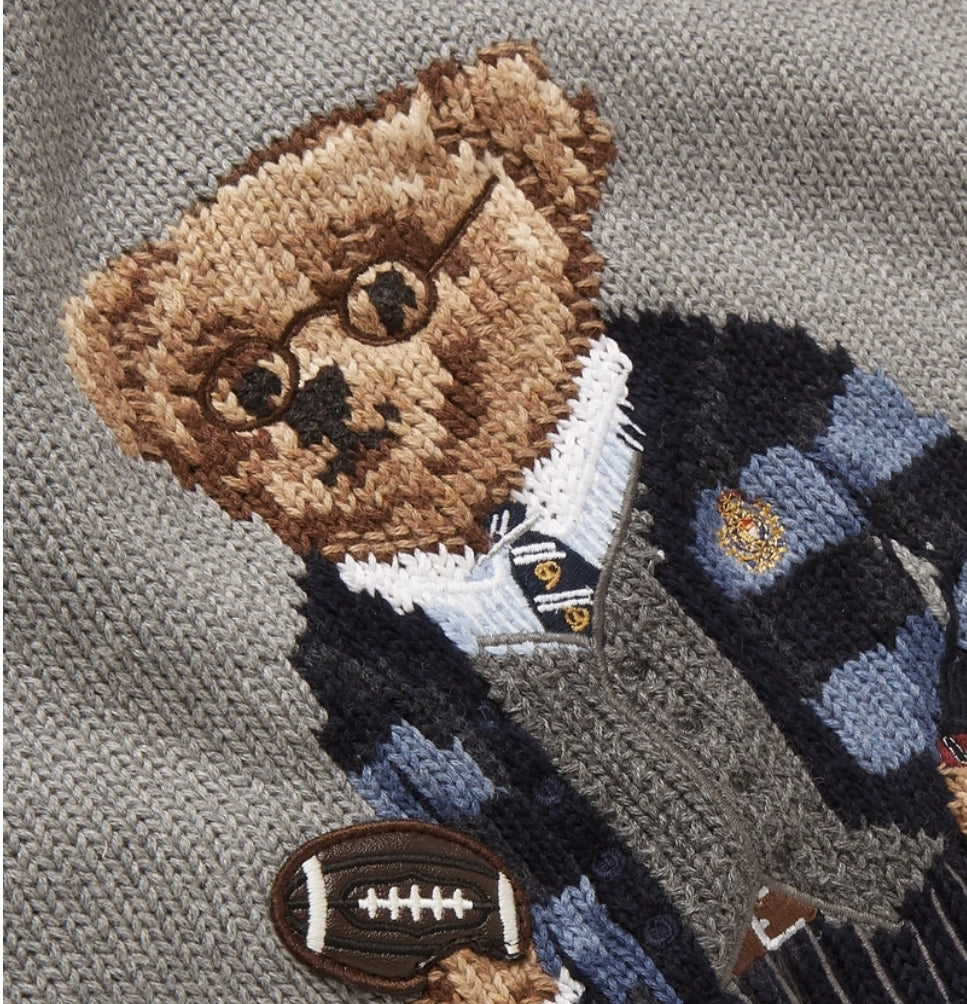Polo Ralph Lauren - Polo Bear Intarsia Cotton Sweater - Gray