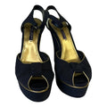Ralph Lauren Collection Navy Cloth Heels