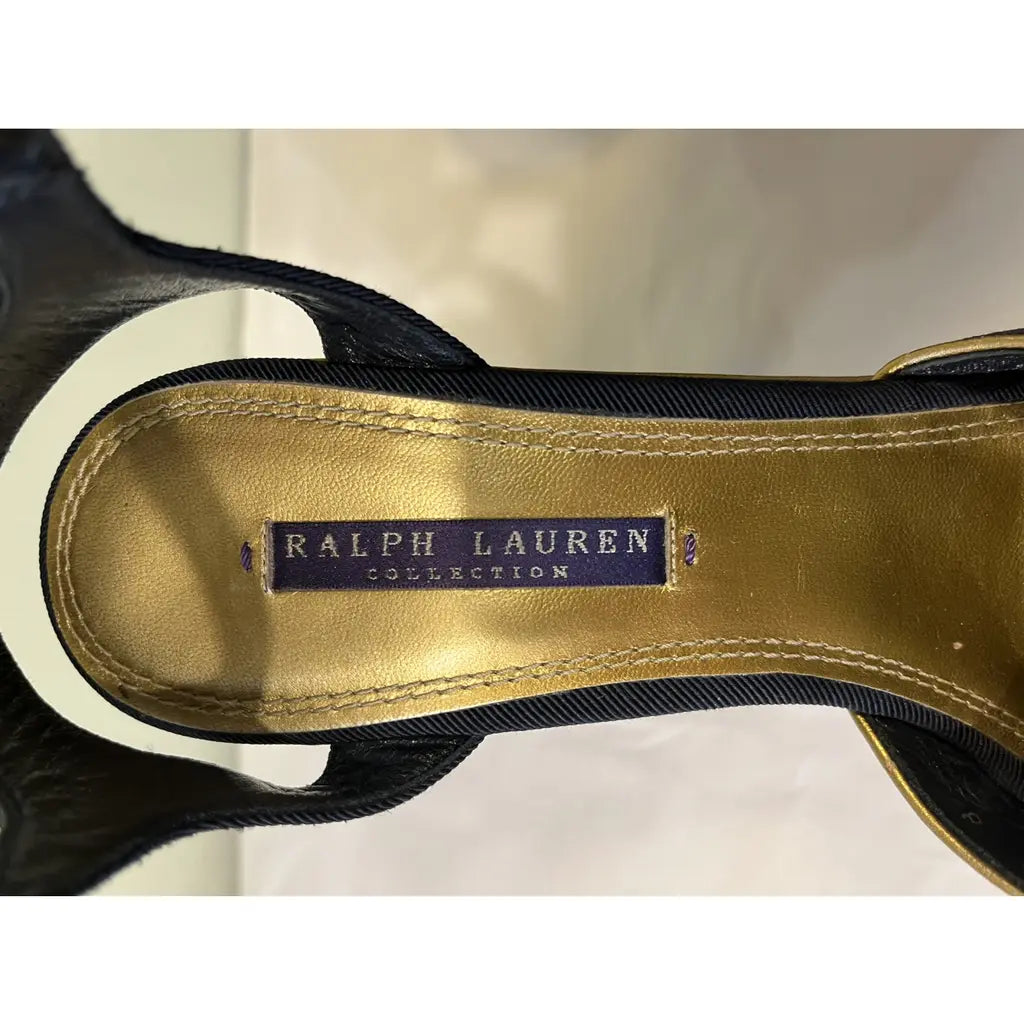 Ralph Lauren Collection Navy Cloth Heels
